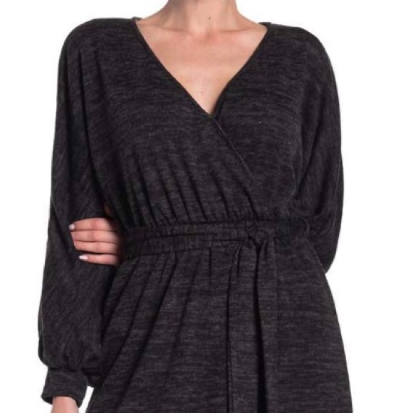 Lush Belted Mock Wrap Midi sweater dress NWT - Picture 2 of 7